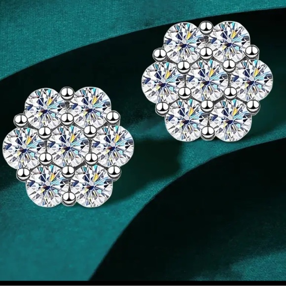 7ct total moissanite earrings 3.5ct each earring - Picture 4 of 10